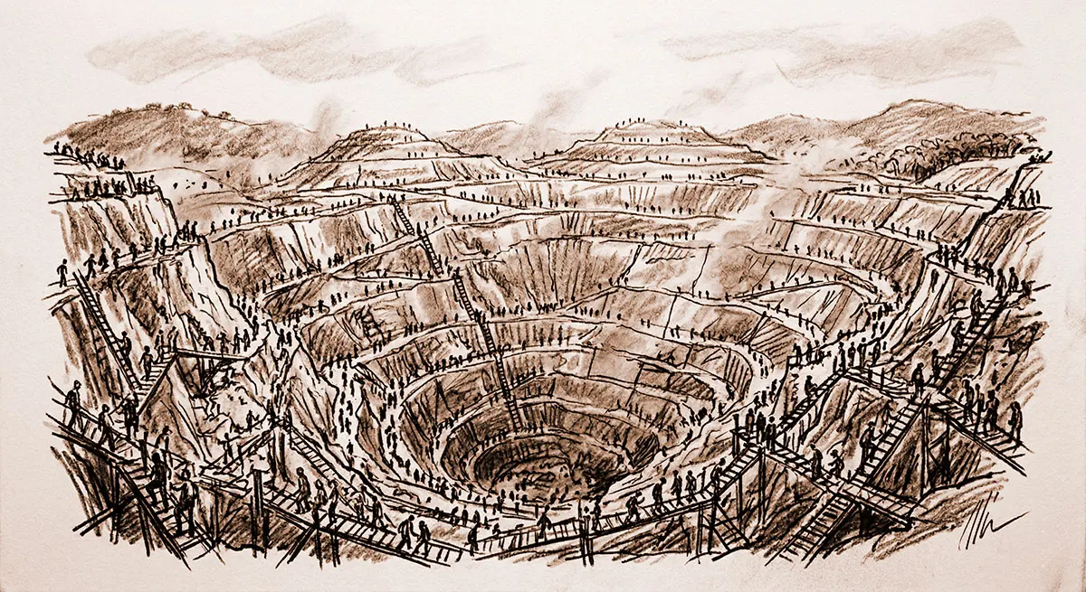 Ilustração da cava de Serra Pelada